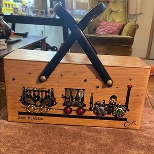 Enid Collins Vintage Wooden “Rail Classic” with Black Handles Collins of Texas